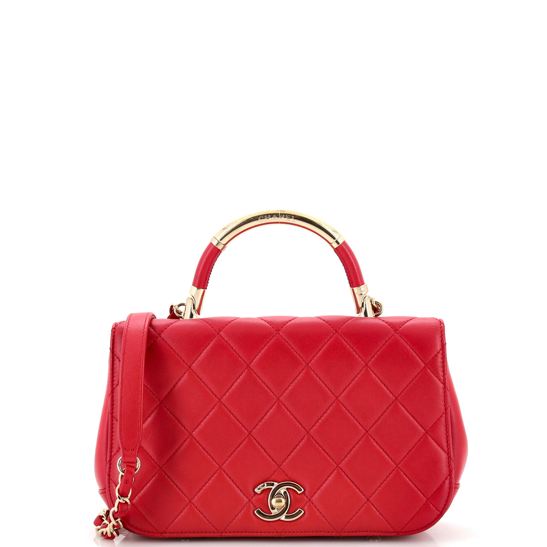 CHANEL Carry Chic Flap Bag Quilted Lambskin Small