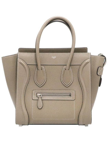 CELINE Celine 189793DRU 09SO Repair Drum Calfskin Micro Luggage Shopper Tote Bag