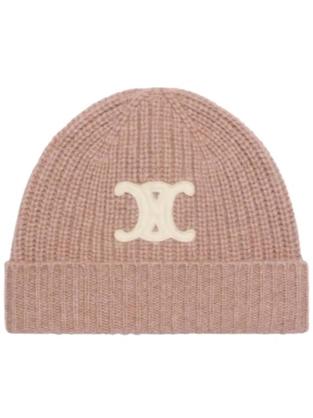 CELINE Triomphe Cashmere Seamless Beanie Nutmeg