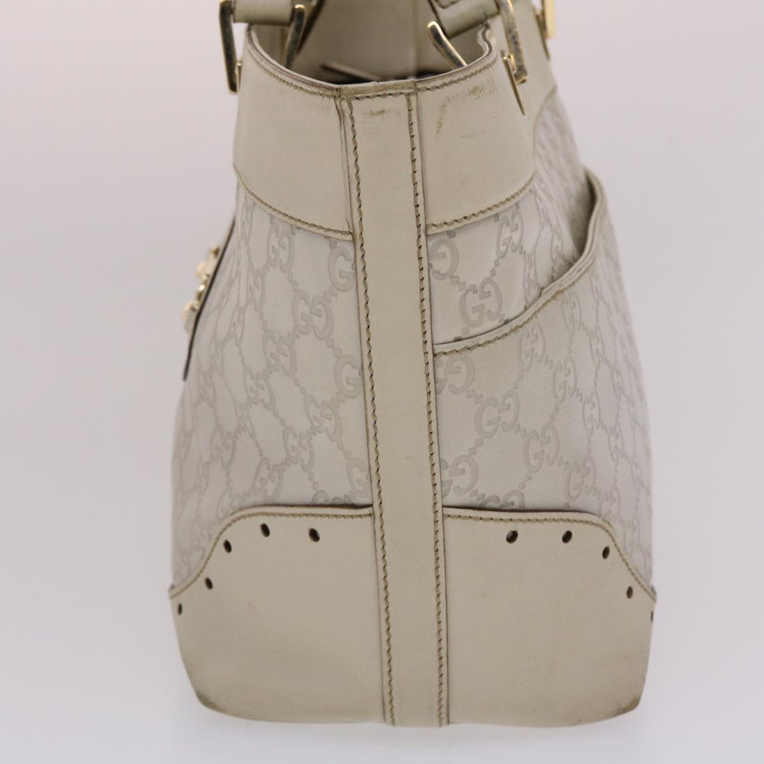 GUCCI  Shima Tote Bag Leather White  49072
