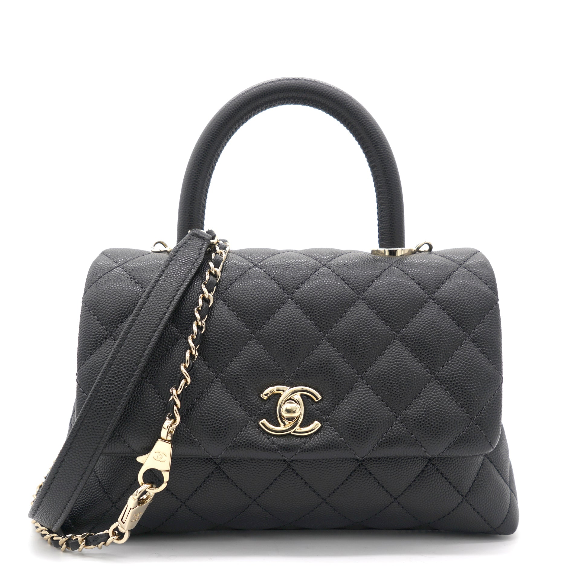 Chanel Quilted Mini Coco Handle Flap Black