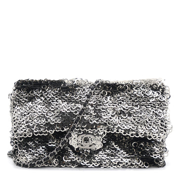 Chanel Sequin Small Single Flap Black White