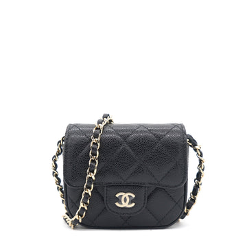Chanel Caviar Quilted Mini Clutch With Chain Black