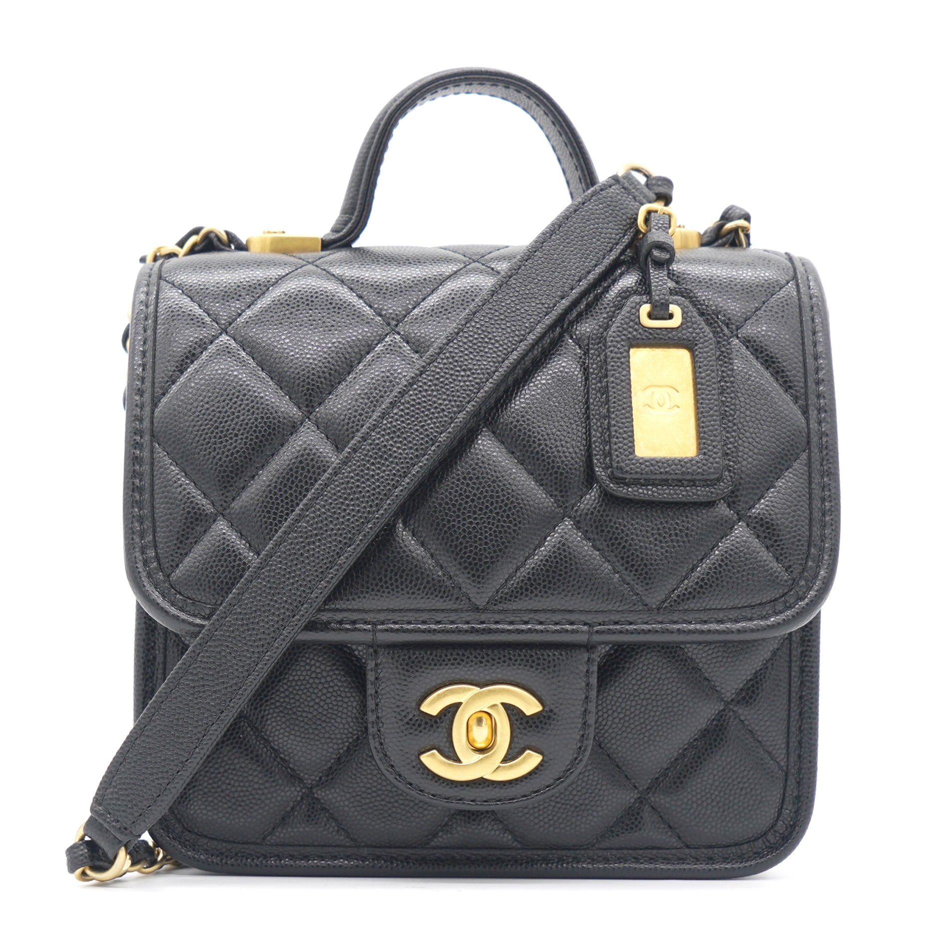 Chanel Caviar Black 22k Handle Bag