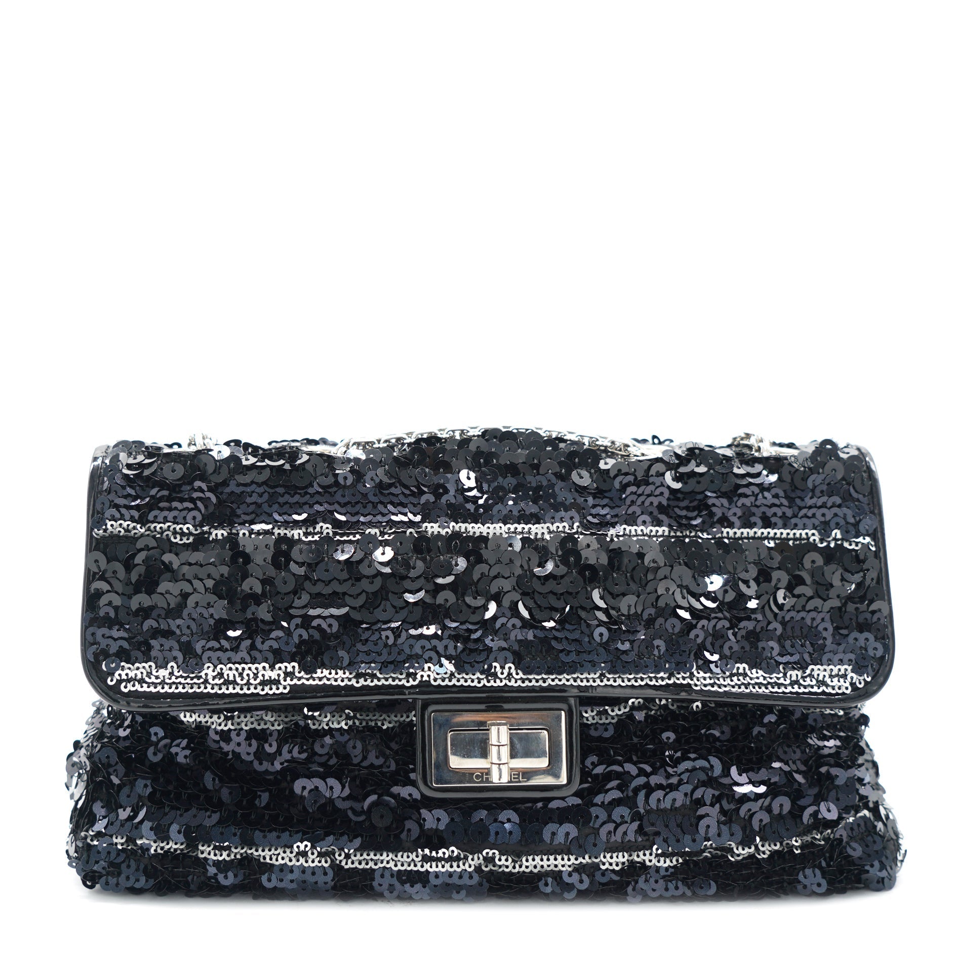 Chanel Reissue Sequin Medium Flap Bag Black/Silver