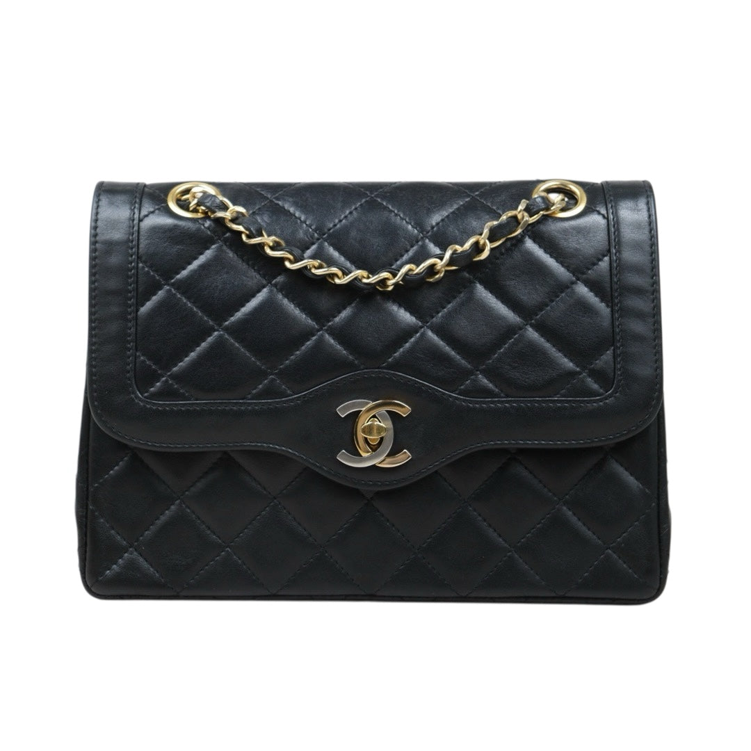 Good ( Rank AB) ? CHANEL Paris Limited Series Matrasse Classic Double Flap 22 Shoulder Bag Black Made In 1991-1994 Year?25061008