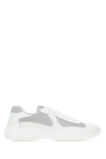 PRADA Two-Tone Leather and Tech Fabric Sneakers for Men