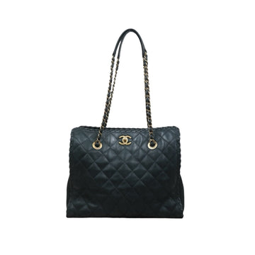 Good ( Rank AB)? CHANEL Matrasse Chain Calf Leather Tote Bag Dark Green Made In 2014 -2015 Year?Y25061702