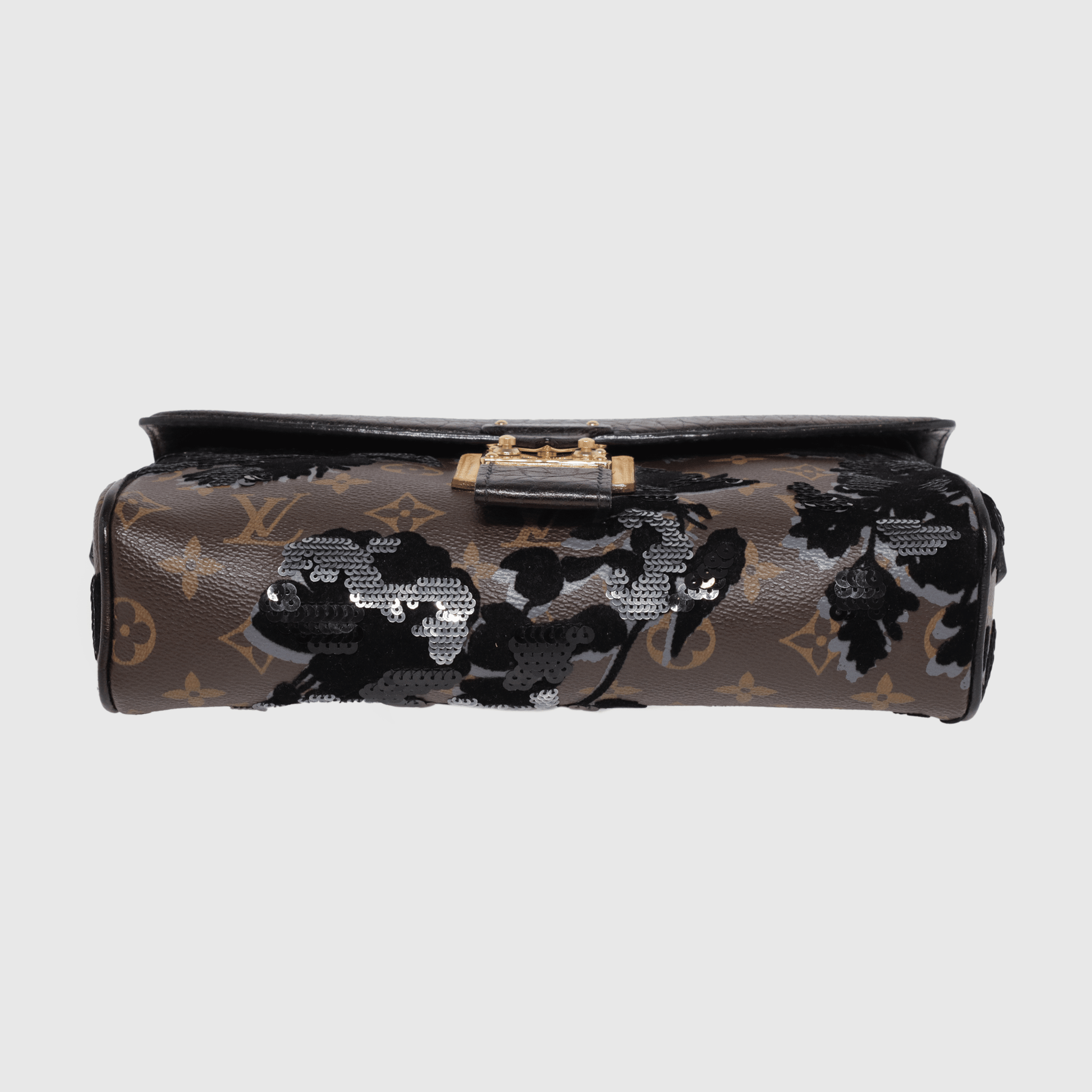 Brown/Black Monogram Limited Edition Fleur De Jais Manege Clutch