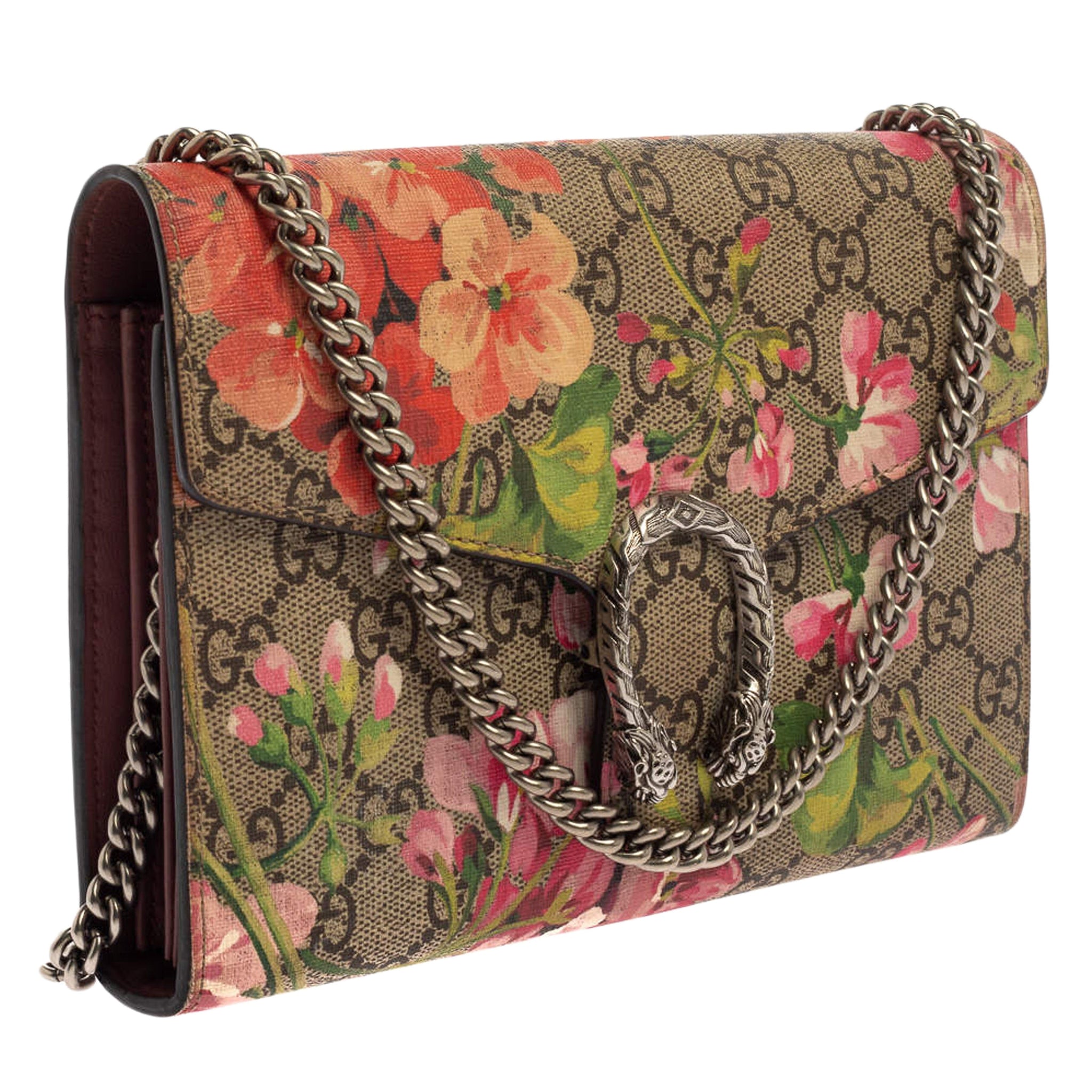 Multicolor GG Supreme Blooms Dionysus Wallet On Chain