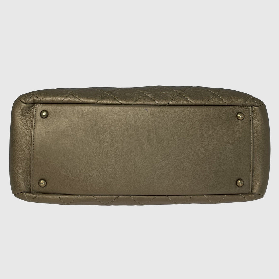 Metallic Bronze Quilted CC Crown Tote Bag