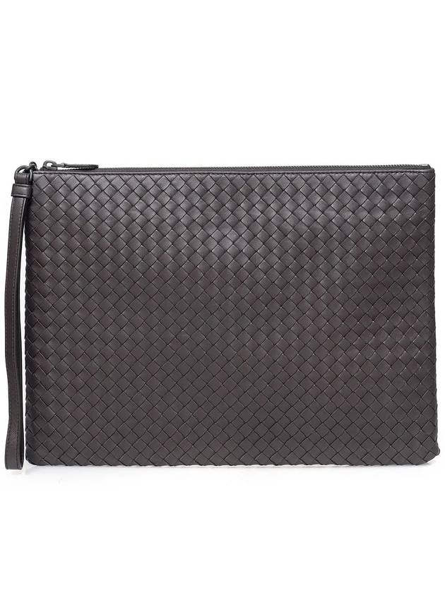 Bottega Veneta Intrecciato Strap Clutch Bag Brown