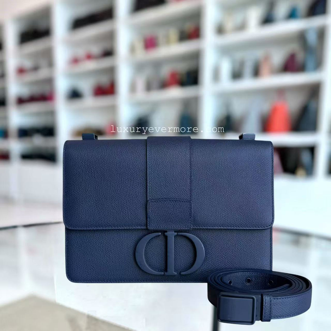 *Un* Dior 30 Montaigne - Grained Calfskin So Blue Hardware