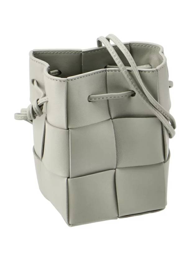 Bottega Veneta Intrecciato Cassette Small Bucket Bag Grey