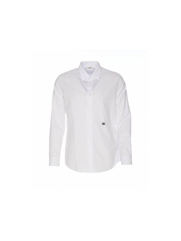 CELINE Triomphe Loose Long Sleeve Shirt White