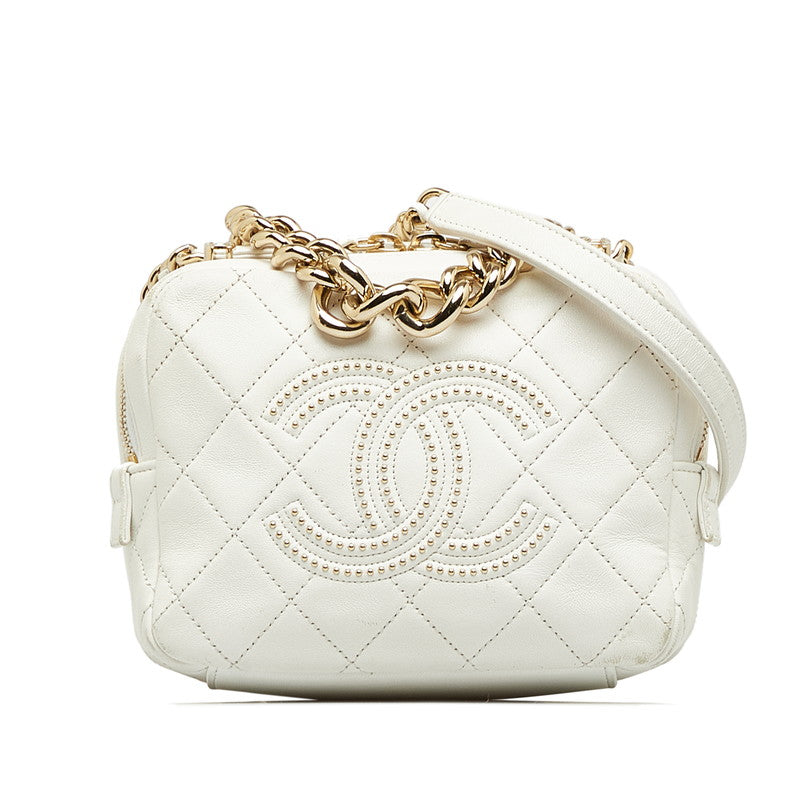 Chanel Matrases Cocomark tands Chain Handbags Shoulder Bag White   CHANEL
