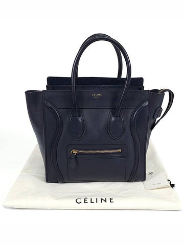 CELINE 189793 Luggage Micro Dark Navy Tote Bag