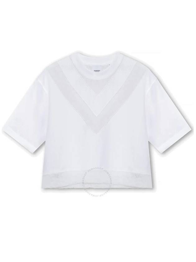 Burberry Burberry Lace V Paneled Boxy T Shirt Size Large