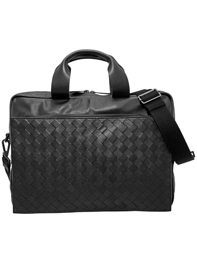 Bottega Veneta Men's Intrecciato Ultra Light Leather Brief Case Black