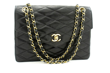 CHANEL Vintage Envelope Chain Shoulder Bag Flap Quilted Lambskin k32