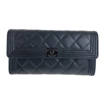 Chanel Boy Chanel Caviar Long Wallet