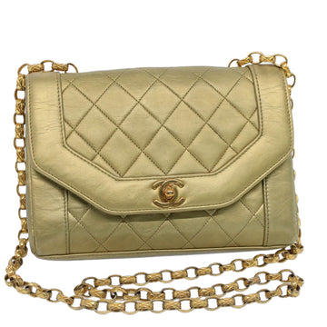 Top Quality Chanel Matelasse Turn Lock Chain Shoulder Bag Lamb Skin Gold CC Auth 51274A