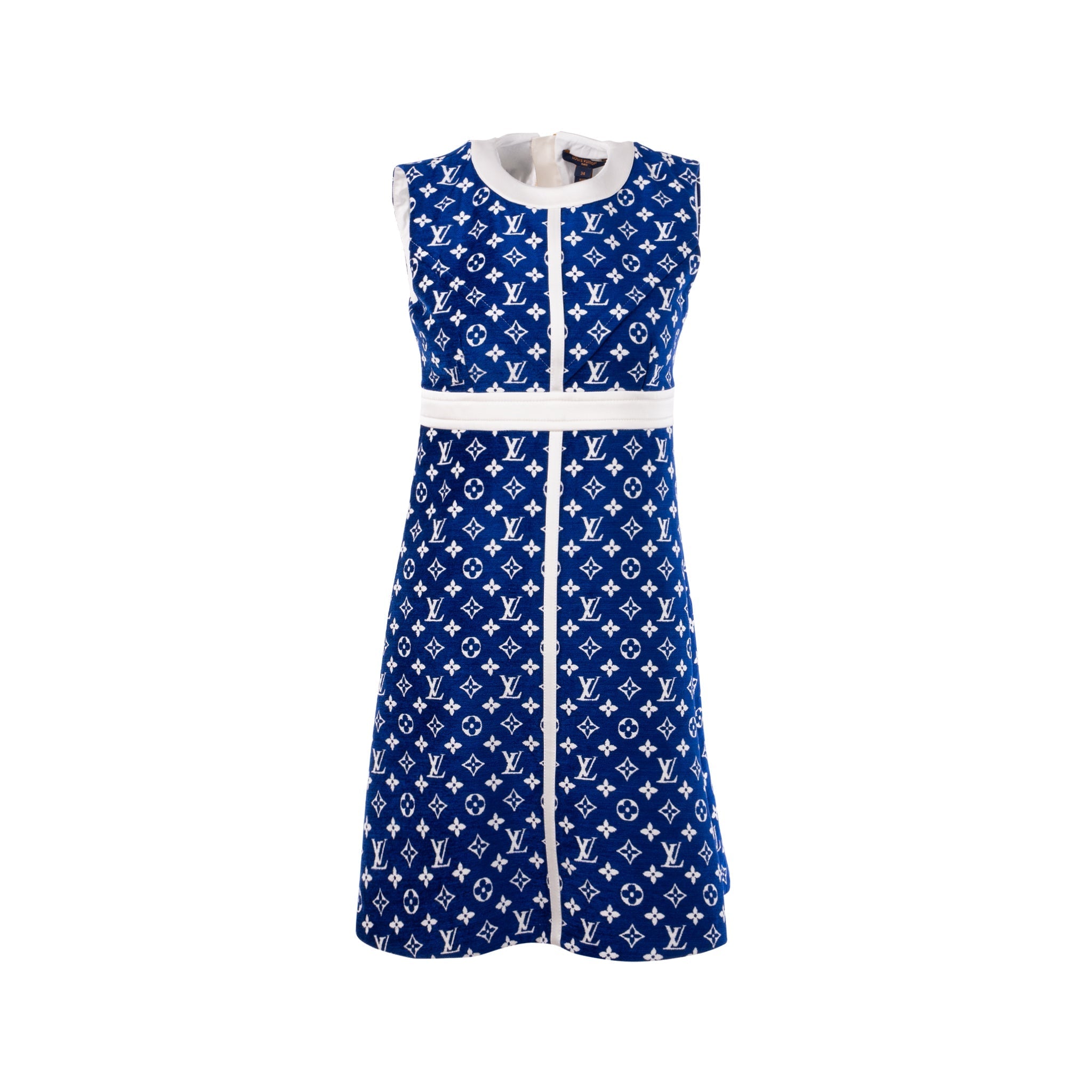 Louis Vuitton size 34 sleeveless A-line Dress blue France