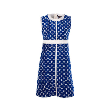 Louis Vuitton size 34 sleeveless A-line Dress blue France
