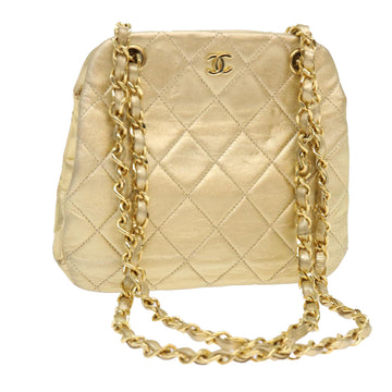 Top Quality Chanel Matelasse Chain Shoulder Bag Leather Gold CC Auth 53015A
