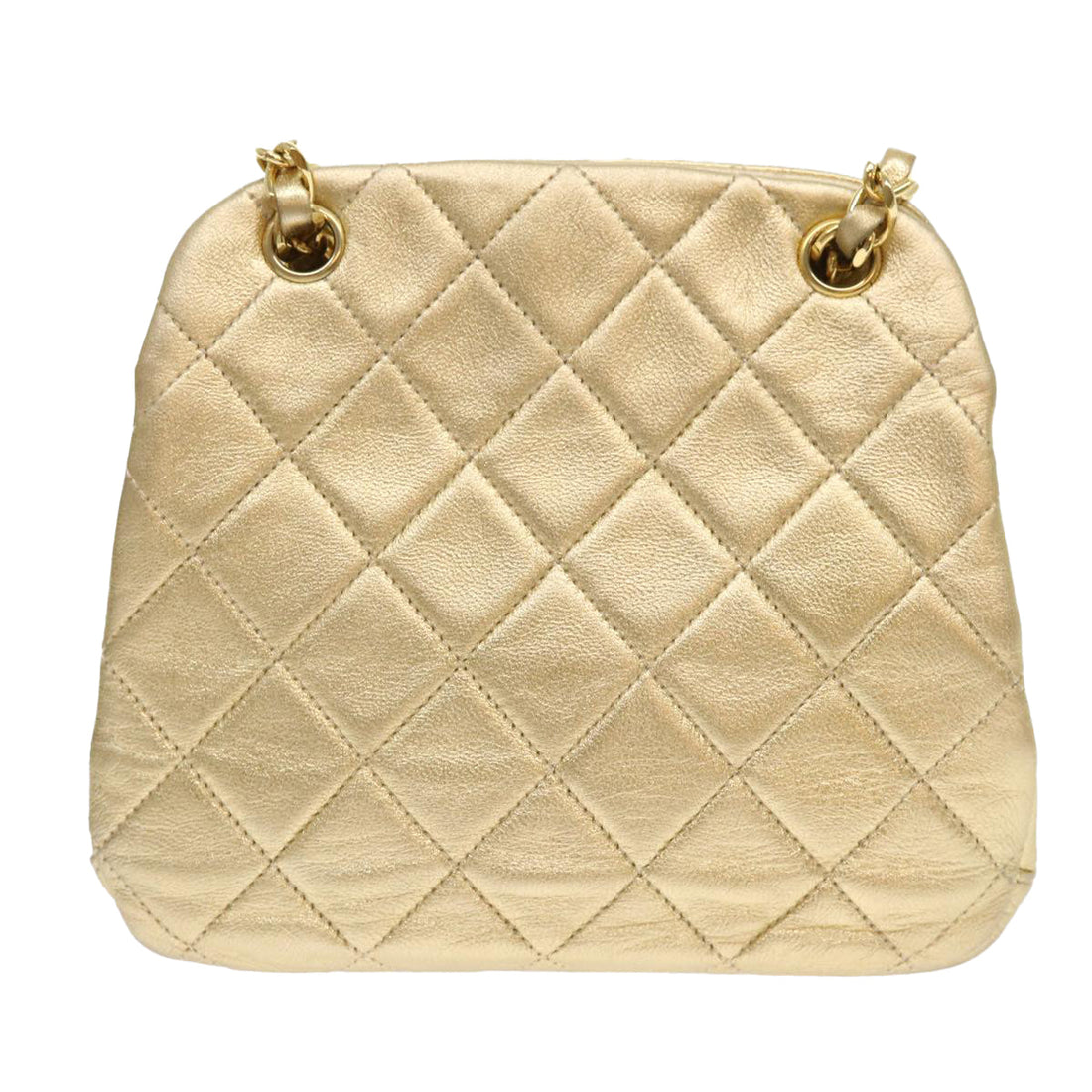 Top Quality Chanel Matelasse Chain Shoulder Bag Leather Gold CC Auth 53015A