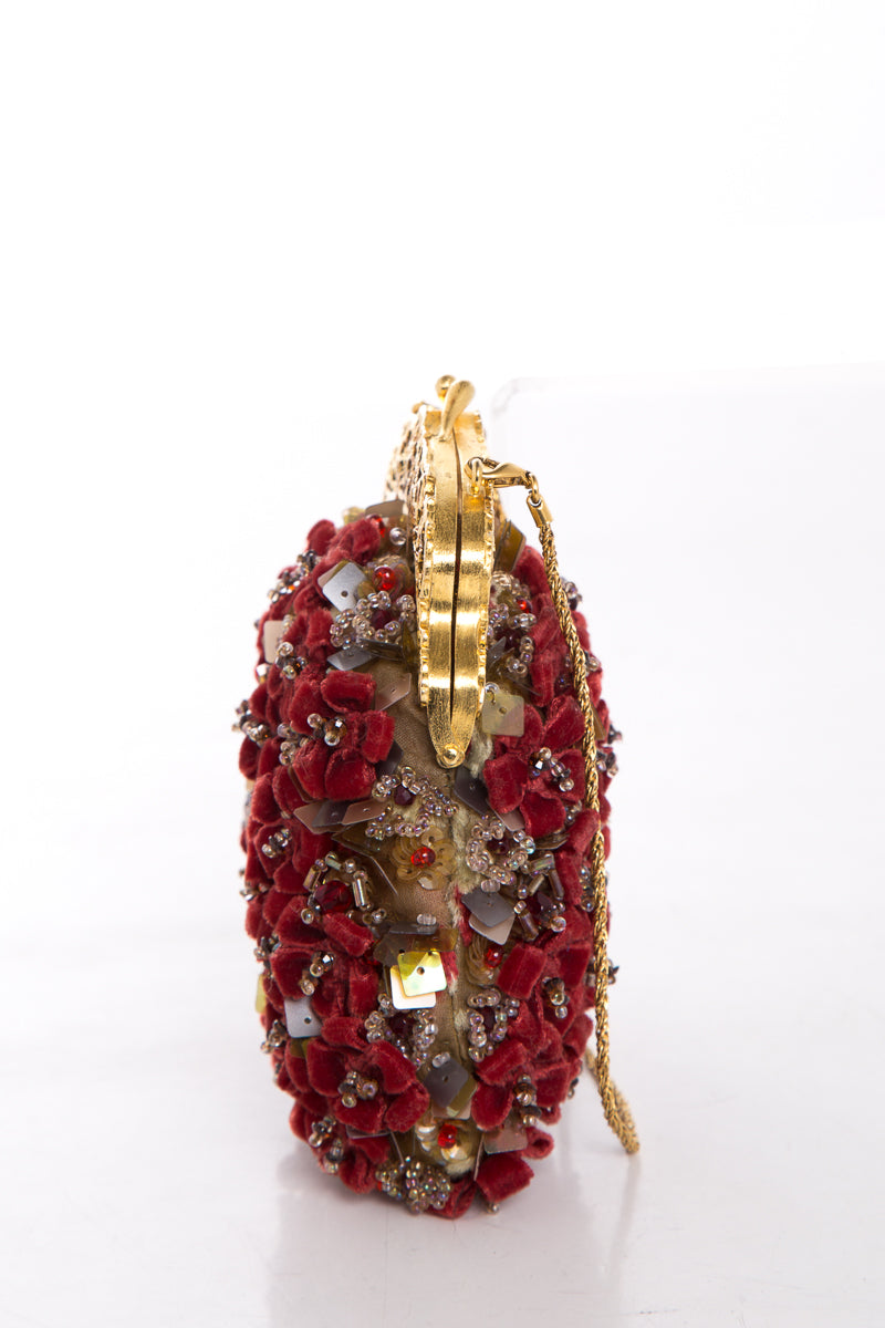 Badgley Mischka Red Mini Frame Clutch