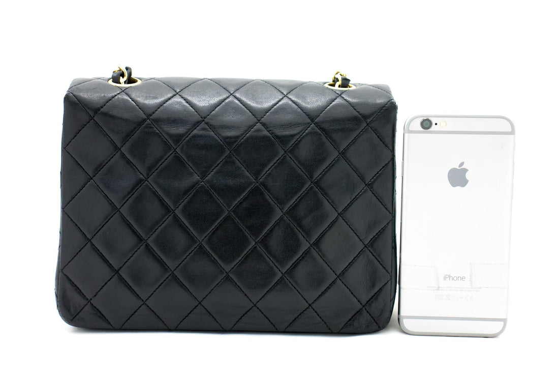 CHANEL Mini Square Small Chain Shoulder Bag Crossbody Black Quilt g90