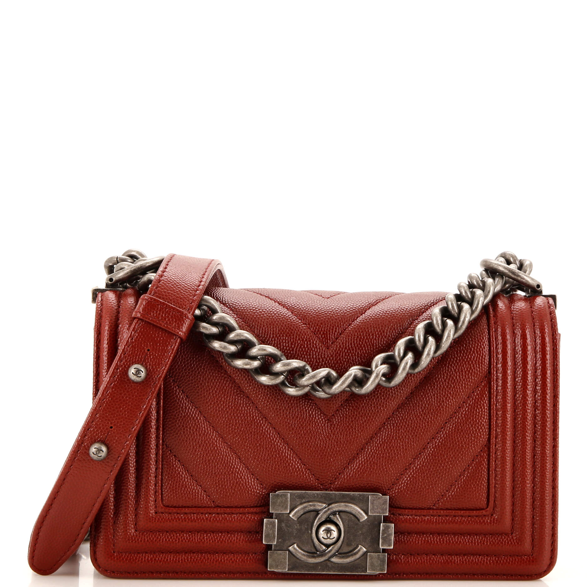 CHANEL Boy Flap Bag Chevron Caviar Small