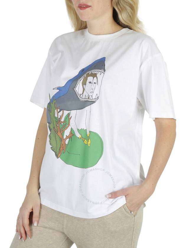 Burberry Burberry White Marine Sketch Print Oversized T-Shirt, Size XX-Small