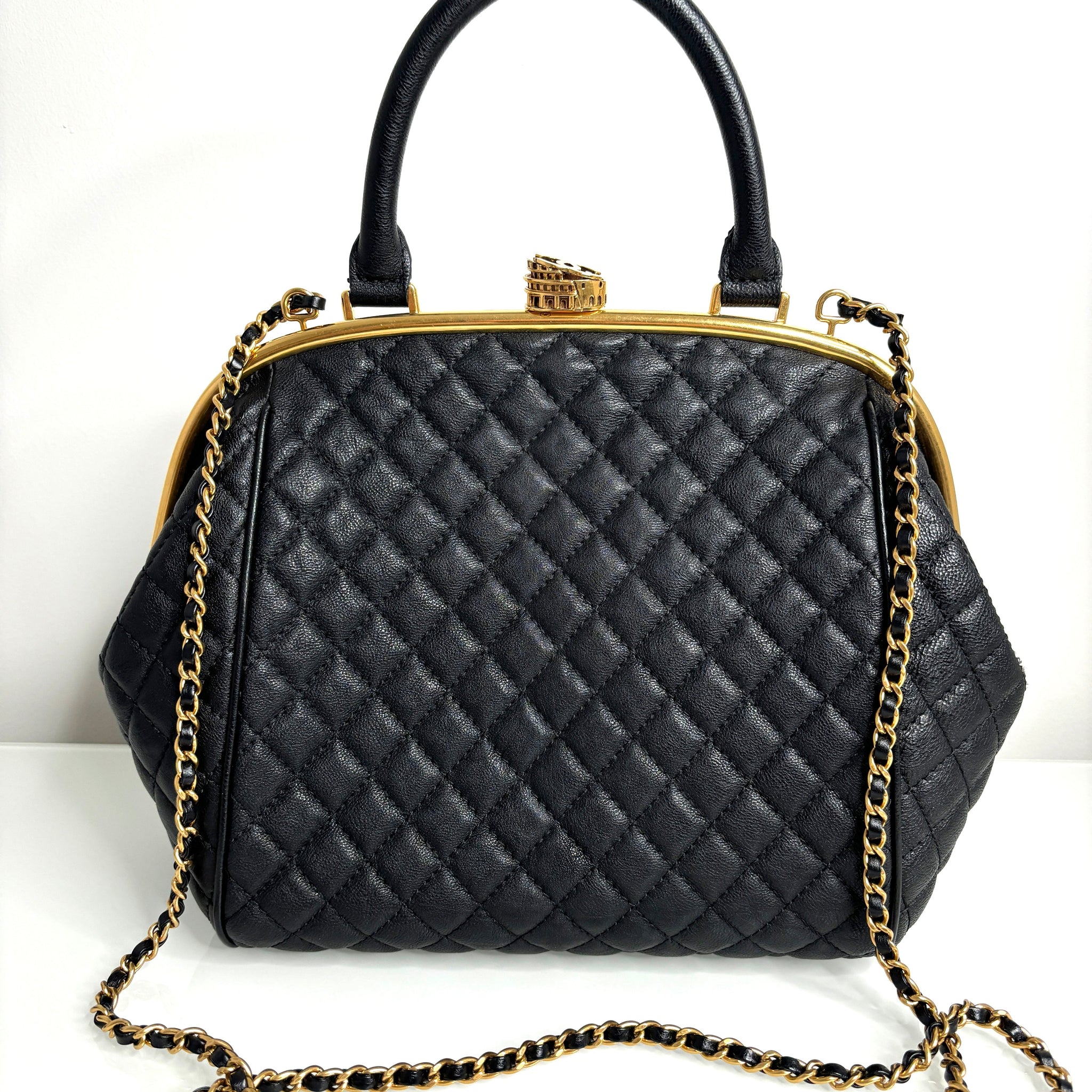 Chanel Paris in Rome Colosseum Lock Bowling Shoulder Bag