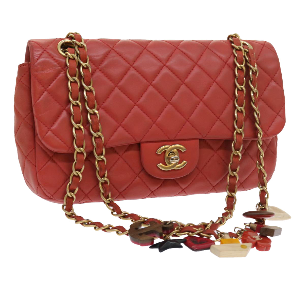 Top Quality Chanel Matelasse Chain Shoulder Bag Lamb Skin Valentine Only Pink CC Auth 57072A
