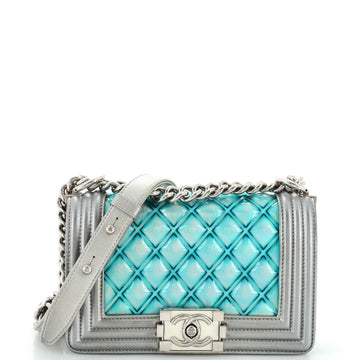 CHANEL Boy Flap Bag Quilted Holographic PVC Small