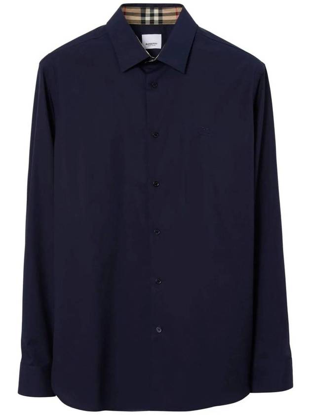 Burberry EKD Stretch Cotton Long Sleeve Shirt Blue