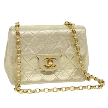 Top Quality Chanel Matelasse Chain Shoulder Bag Lamb Skin Gold CC Auth 58346A