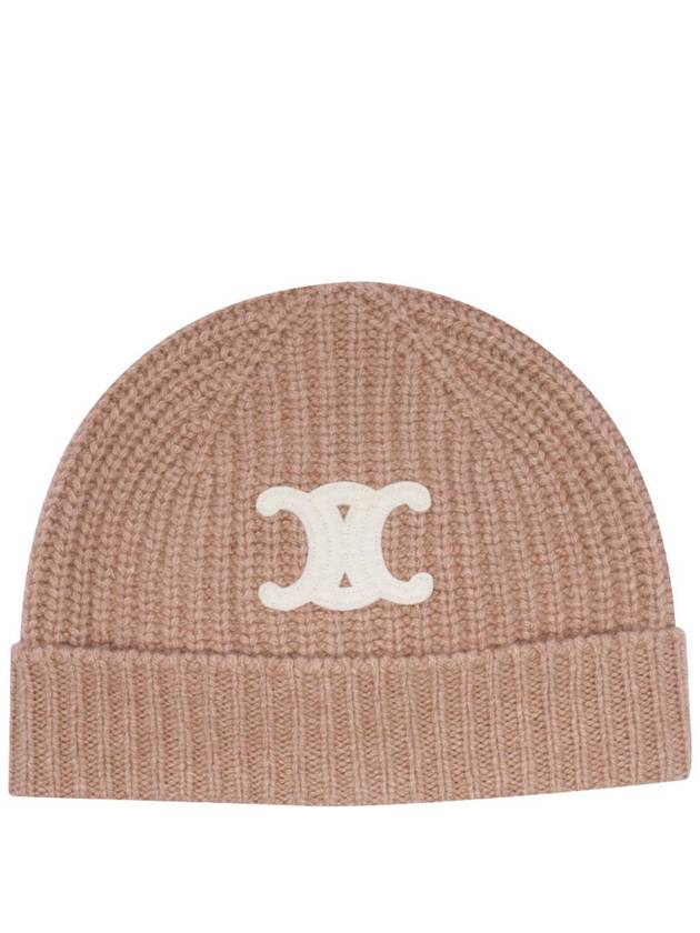 CELINE Triomphe Cashmere Seamless Beanie Nutmeg