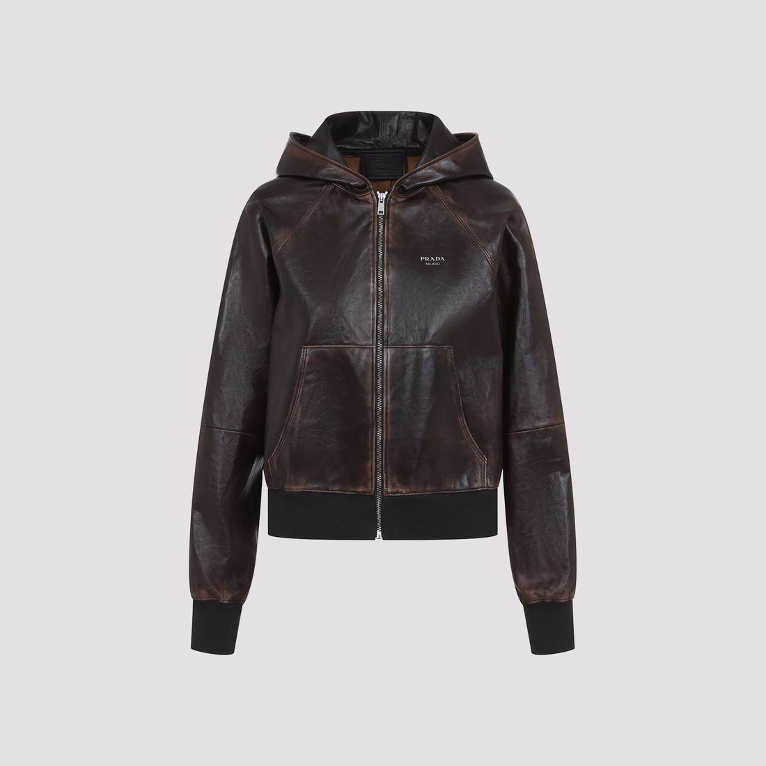 PRADA Luxurious Lambskin Hooded Jacket for Women - SS25