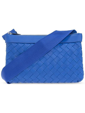 Bottega Veneta Intrecciato Classic Messenger Bag Cobalt