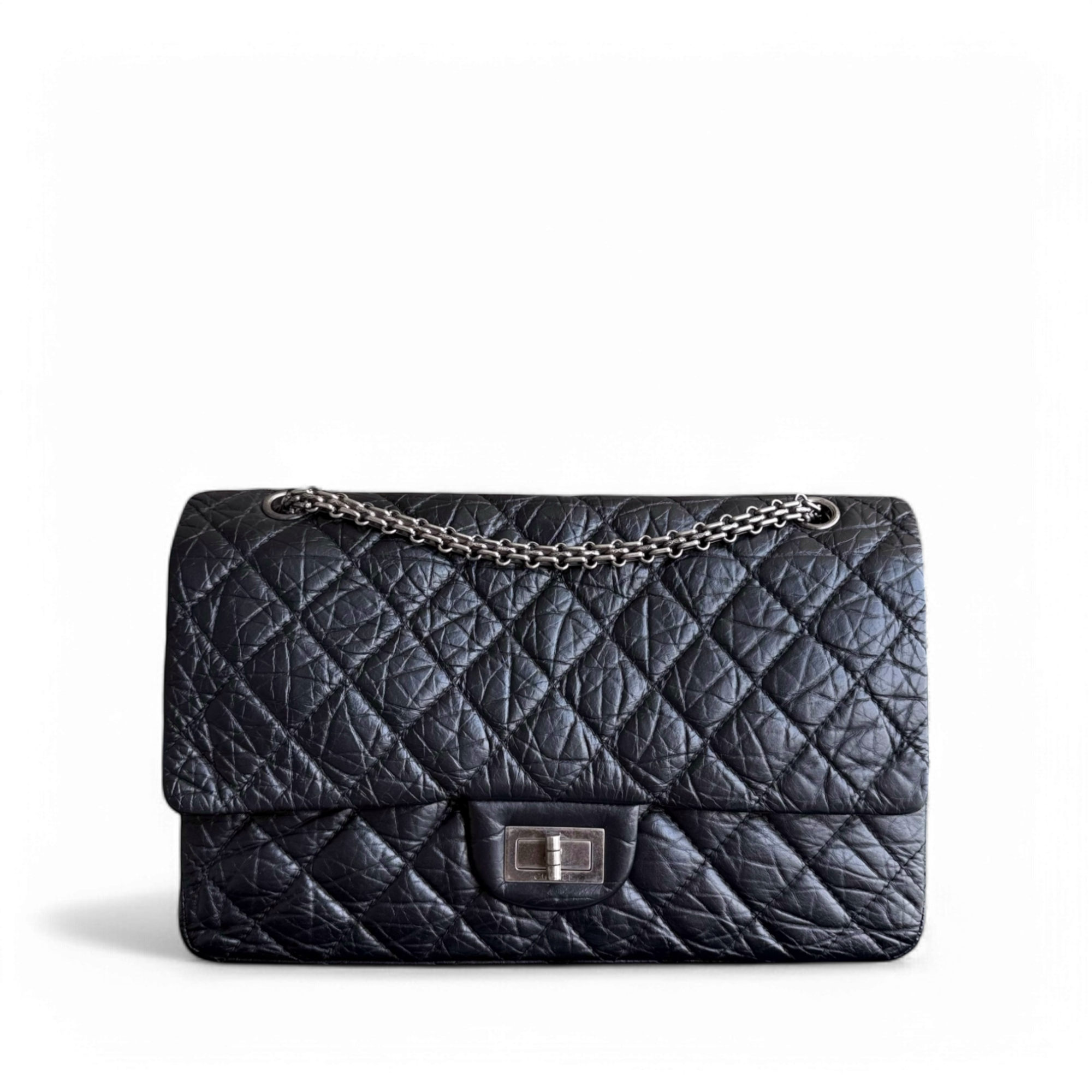 Chanel 2.55 Reissue 227 - Quilted Aged Calfskin Black Ruthenium Silver Hardware Series 13