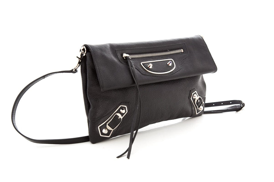Balenciaga Black Edge Envelope Leather Cross-Body