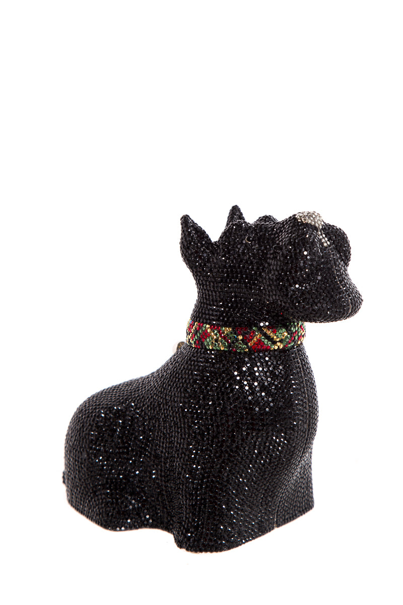 Judith Leiber Black Crystal Scottish Terrier Clutch