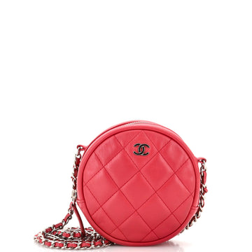 CHANEL Round Clutch with Chain Quilted Lambskin Mini