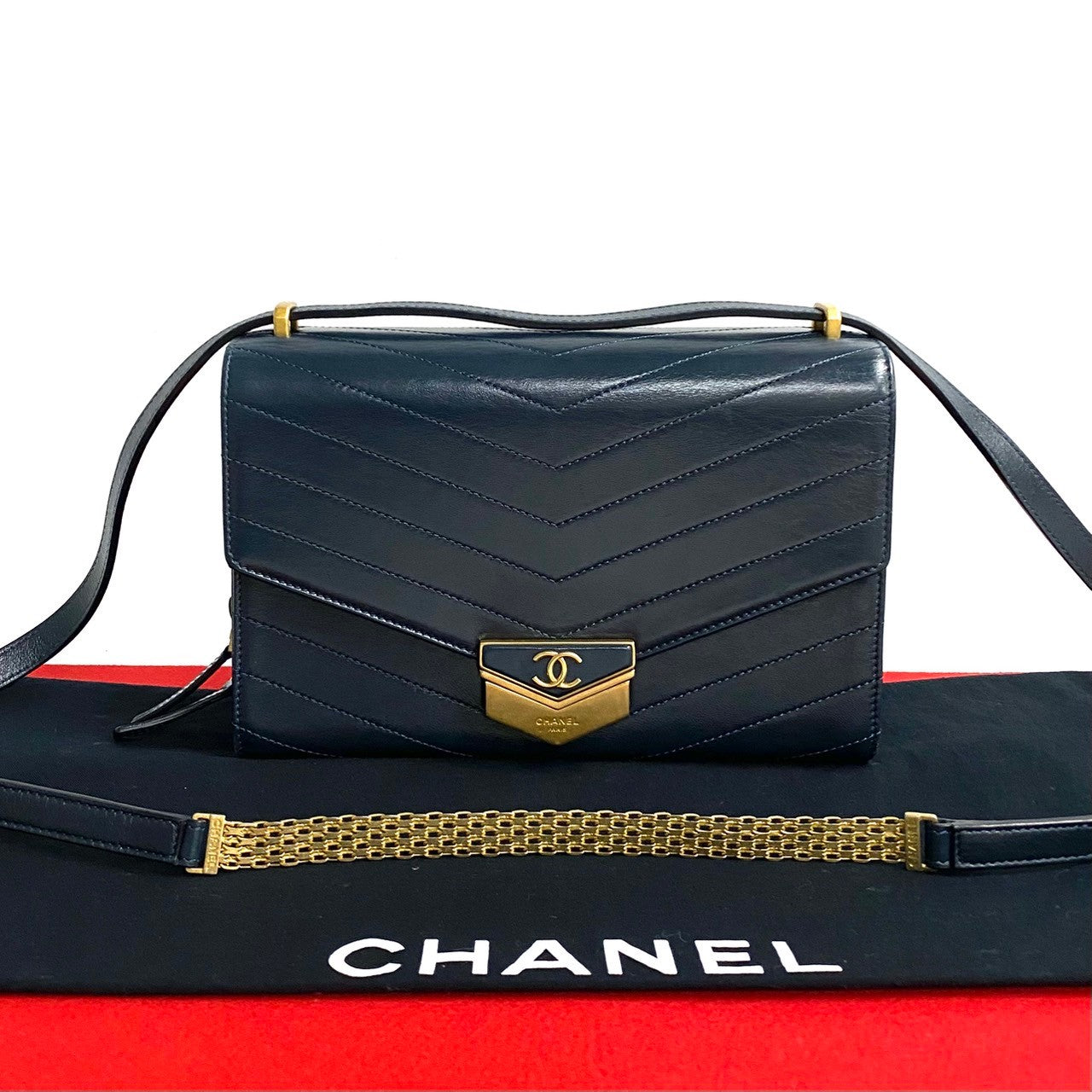 Chanel Coco Mark V Stitch Leather Shoulder Bag