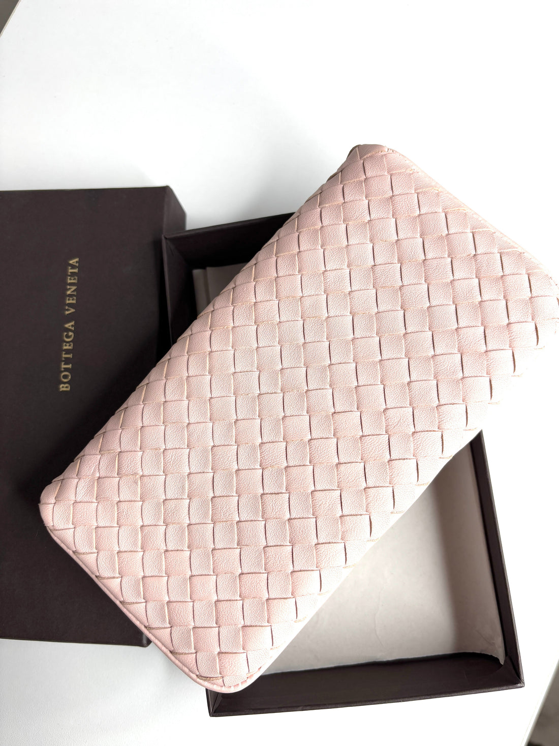 Bottega Veneta Intrecciato Leather Turnlock Pouch Clutch Bag