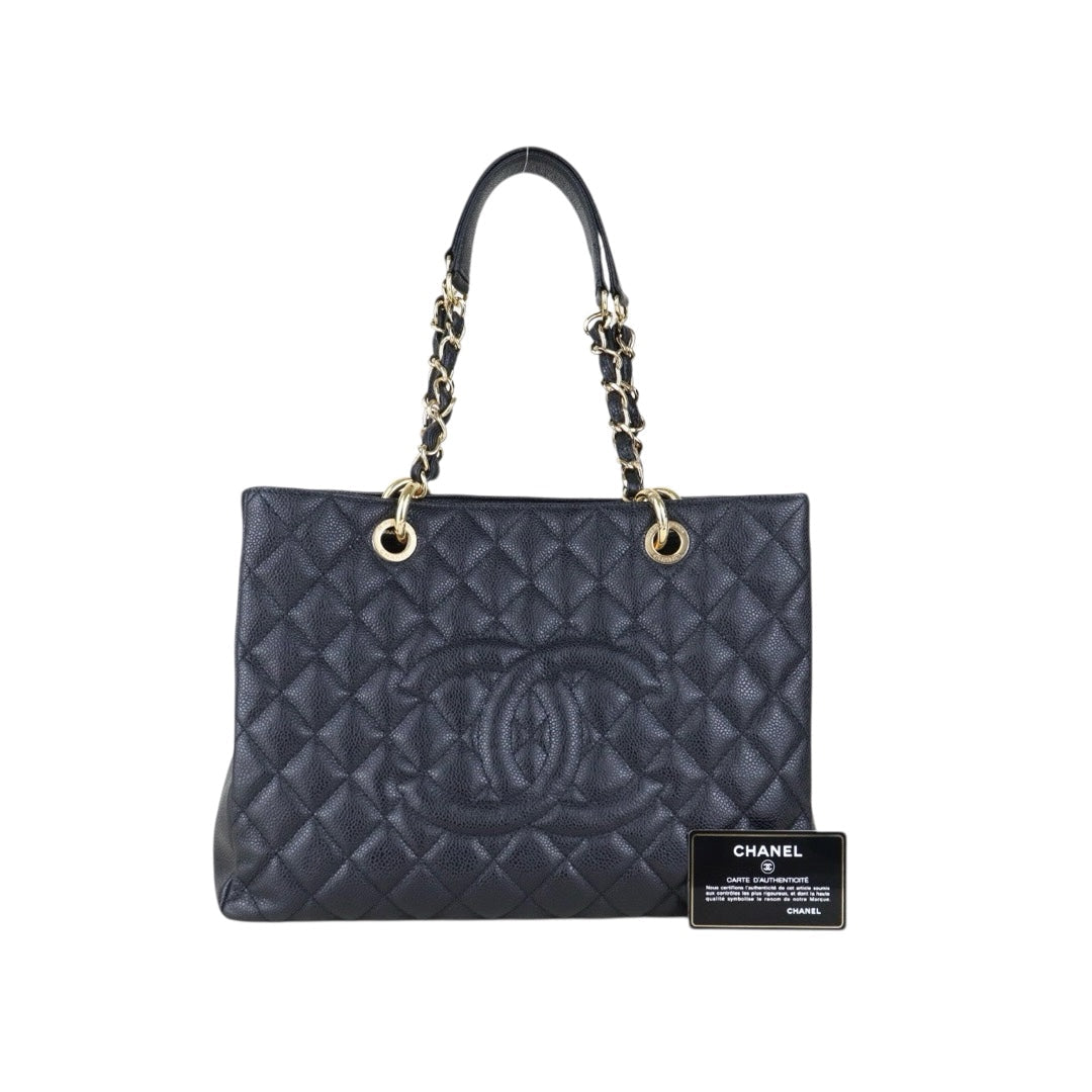 Very Good ( Rank A) ? CHANEL Matrasse GST Chain Tote Bag Caviar Skin Black  Made In 2010-2011 Year?H25052624