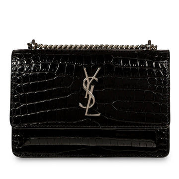 Yves Saint Laurent Mini Sunset Bag - Croc Embossed